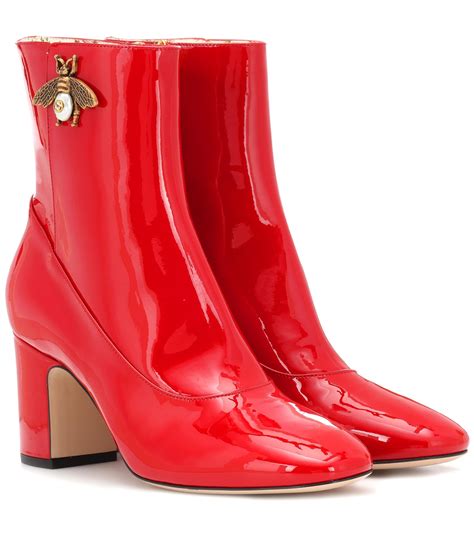 gucci red satin boots|Gucci ankle boots women.